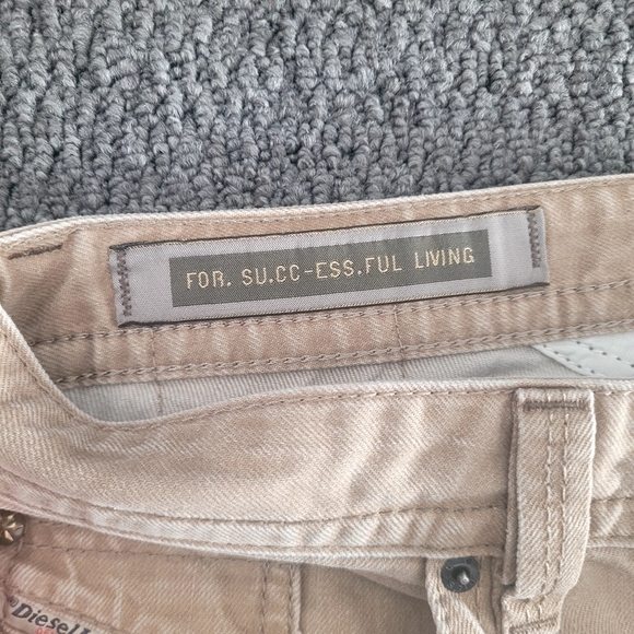 Diesel thavar men's denim jeans tan cream size 30 x 32 slim skinny fit pants - Picture 7 of 15